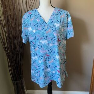 Women's Blue Patterned Top